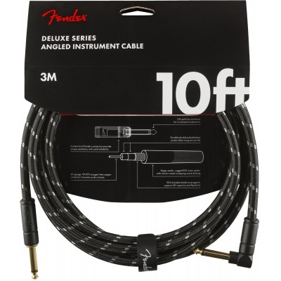 FENDER Cable Deluxe Tweed Noir Jack / Jack Coudé 3 m