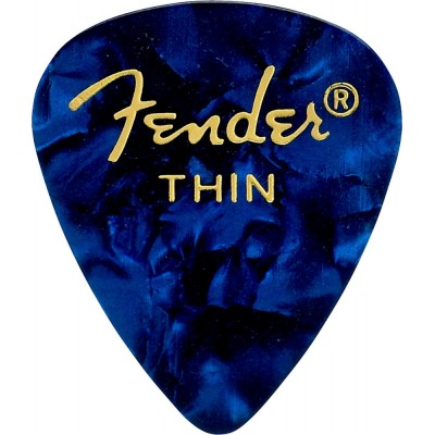 FENDER 12 Médiators Premium Celluloid Thin Blue Moto