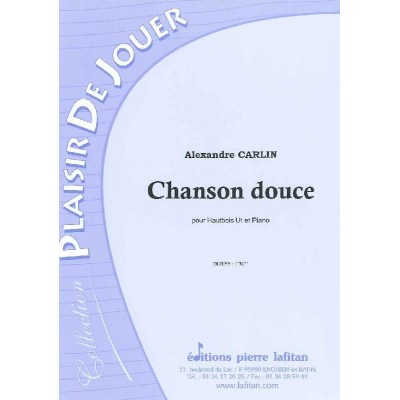 Chanson Douce Alexandre CARLIN pour Hautbois et Piano
