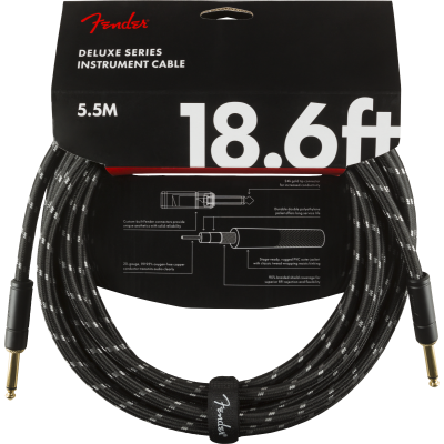 FENDER Cable Deluxe Tweed Noir Jack / Jack 5,5 m