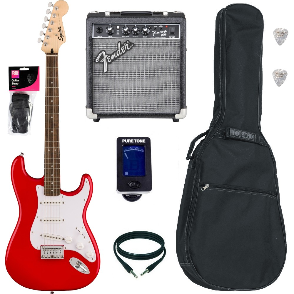 Pack Squier Sonic Stratocaster HT Torino Red