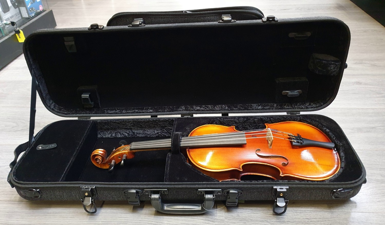Petz Halbmondförmiges 4/4 Violon Violin Étui Valise, Ultra-Léger, en Rouge