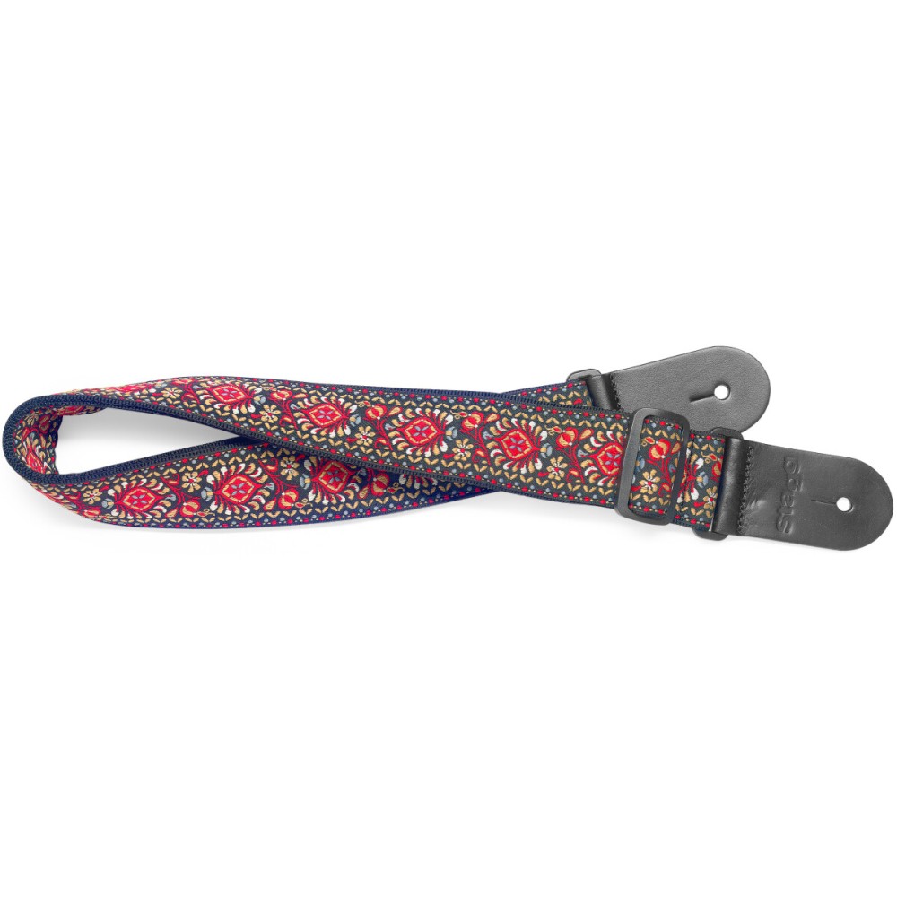 STAGG Sangle Nylon Tissé Jimi Rouge