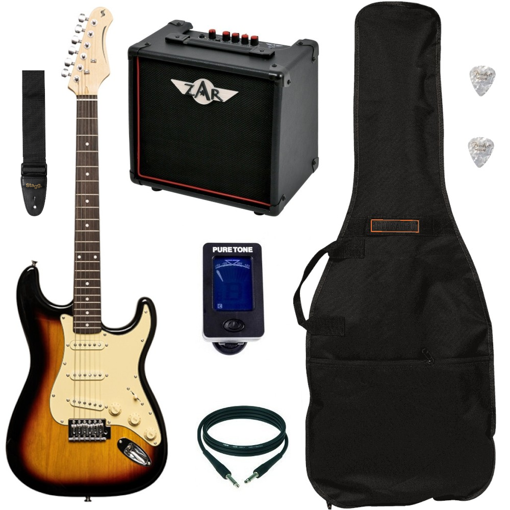 Pack Guitare Electrique STAGG SES-30 Sunburst