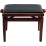 QUIKLOK Banquette Piano Acajou Satiné Assise Simili