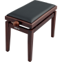 QUIKLOK Banquette Piano Acajou Satiné Assise Simili