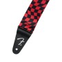 FENDER Sangle Polyester Motif Damier Ondulé Red