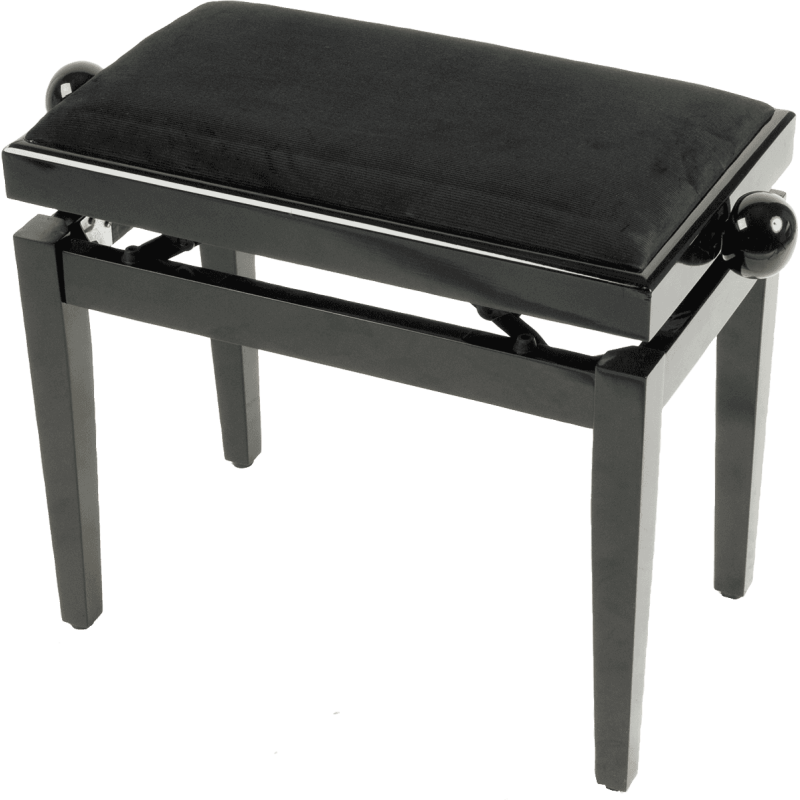QUIKLOK Banquette Piano Noir Brillant Assise Velours