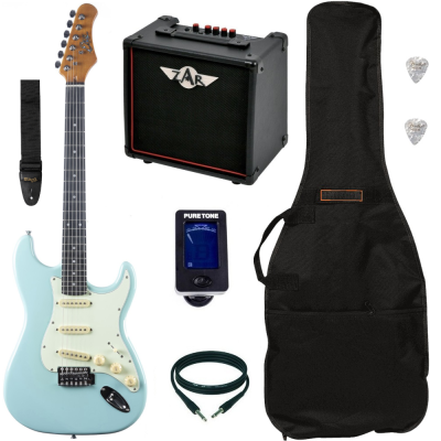 Pack Guitare Electrique EKO ST300 Daphne Blue
