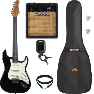 Pack Guitare Electrique EKO ST300 Black