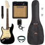 Pack Guitare Electrique STAGG SES-30 Black Gaucher