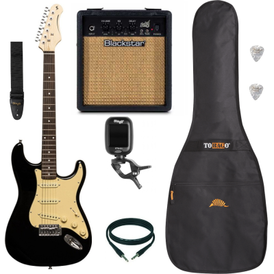 Pack Guitare Electrique STAGG SES-30 Black