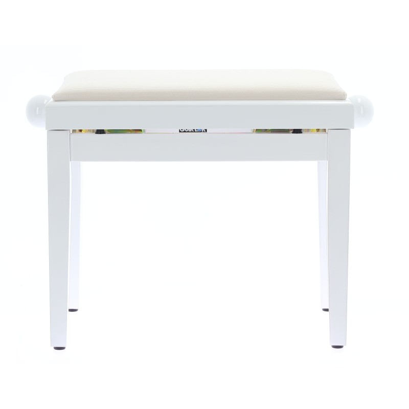 QUIKLOK Banquette Piano Blanc Brillant Assise Velours