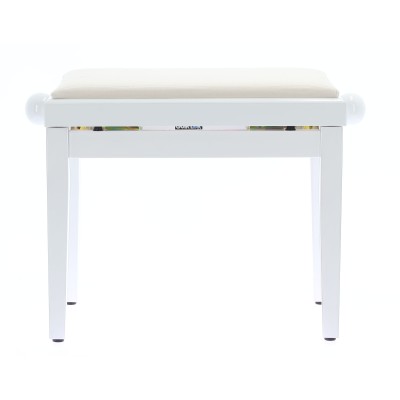 QUIKLOK Banquette Piano Blanc Brillant Assise Velours