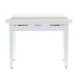 QUIKLOK Banquette Piano Blanc Brillant Assise Velours