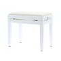 QUIKLOK Banquette Piano Blanc Brillant Assise Velours