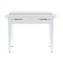 QUIKLOK Banquette Piano Blanc Brillant Assise Velours
