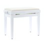 QUIKLOK Banquette Piano Blanc Brillant Assise Velours
