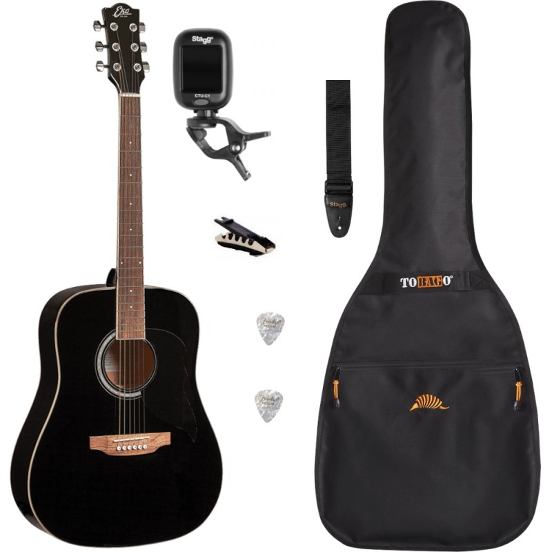 Pack Guitare Acoustique EKO RANGER 6 Black