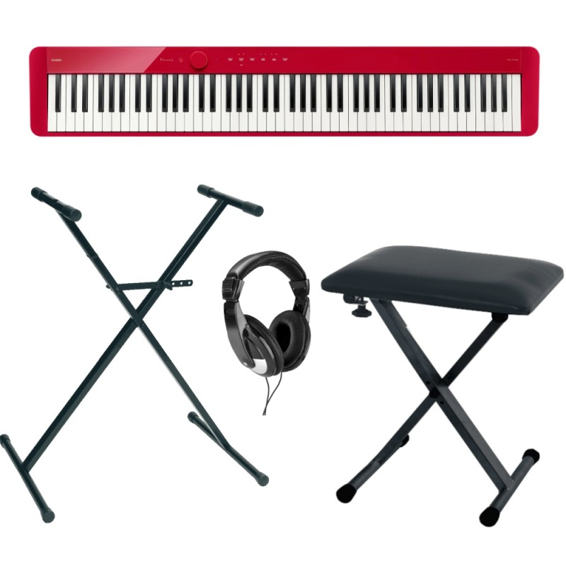 Pack CASIO PX-S1100 Rouge + Stand + Banquette + Casque