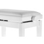 GEWA Banquette Piano Deluxe Blanc Satiné Assise Vinyle Blanc