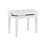 GEWA Banquette Piano Deluxe Blanc Satiné Assise Vinyle Blanc