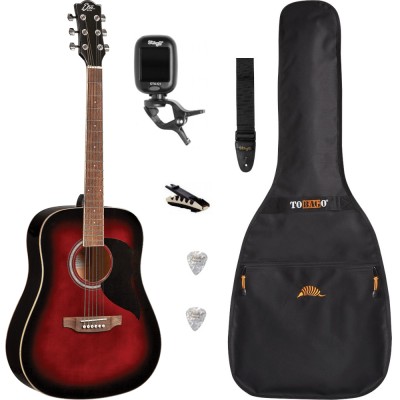 Pack Guitare Acoustique EKO RANGER 6 Red Sunburst