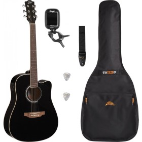 Pack Guitare Electro-Acoustique EKO RANGER 6 CE Black