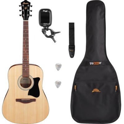 Pack Guitare Acoustique IBANEZ V40-OPN Open Pore Natural