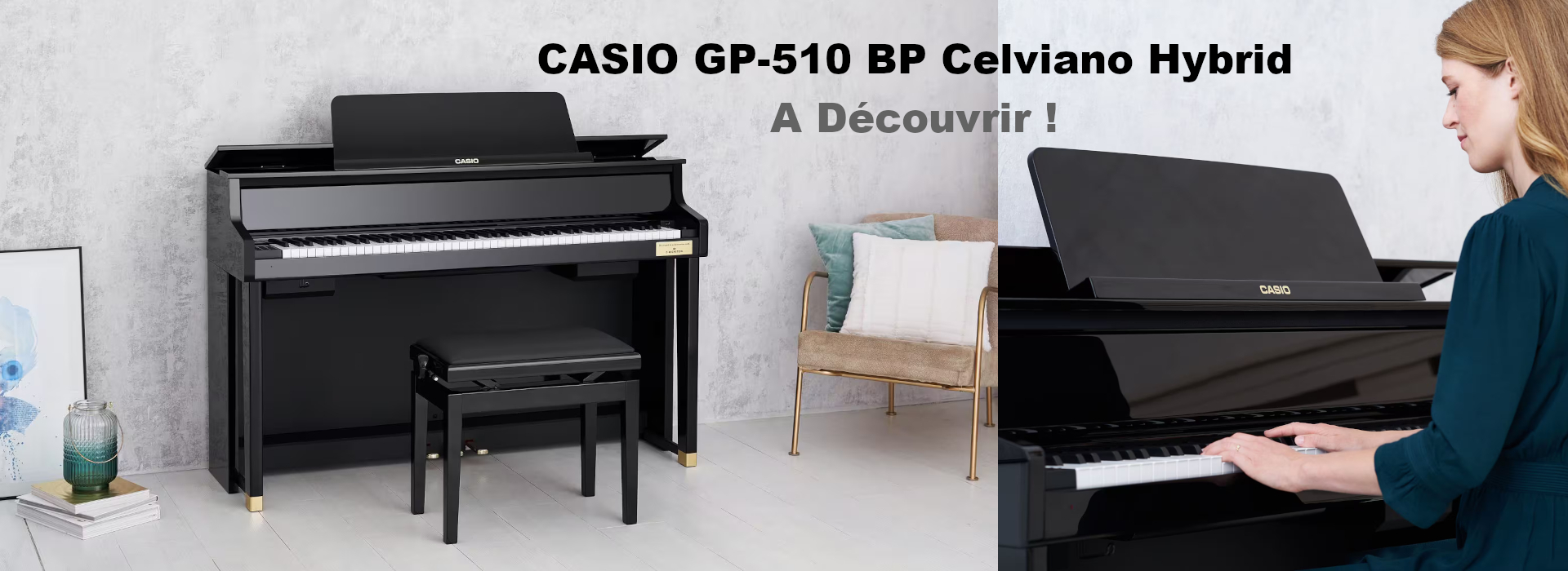 CASIO GP-510 BP Celviano Hybrid Noir Laqué